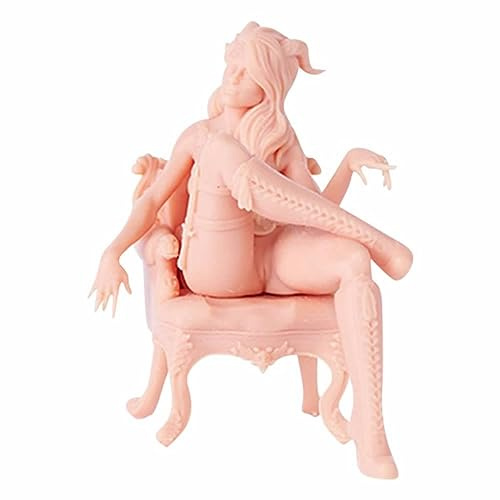 ZEDACAKAI 1/43 Figurine Femme Sexy à Poitrine Généreuse Assise, Beauté Fière à Colorier Soi-Même