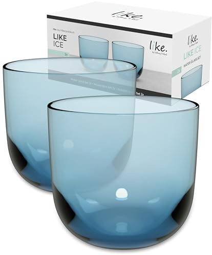 like. by Villeroy & Boch – Like Ice Water Glass Set 2 pces, Coloured Glass ice Blue, Capacity 280 ml