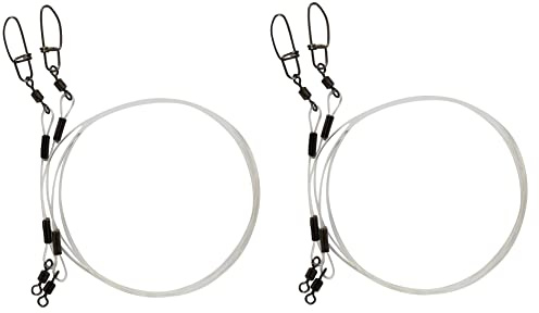 Set 4 Stück Jenzi Vorfach 70 cm, 1,1mm 32kg extra lang, stark Hecht Wels Schleppvorfach Leader mit Wirbel & Karabiner, Raubfischvorfach,Spinnvorfächer Spinnvorfach, Vorfach fertig montiert