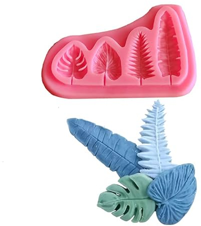 Moules À Gâteaux Fondants Moule En Silicone Pour Gâteau En Mousse Au Chocolat Fondant Feuille De Palmier Pliée 2Pcs