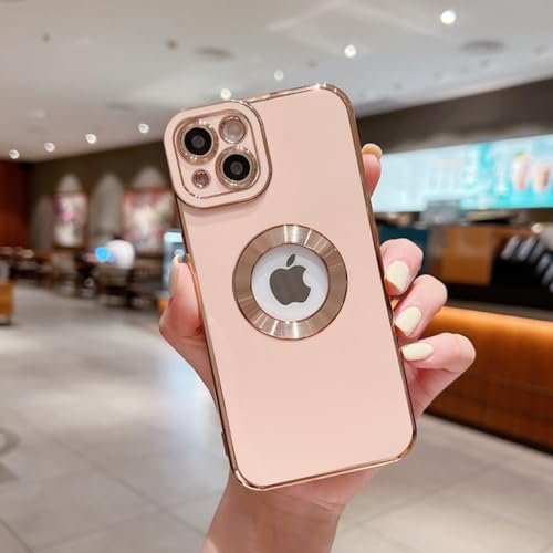 TUita Custodia per telefono elettrolitico per iPhone 14 13 12 11 Pro Max XR X XS 7 8 Plus Mini custodia in silicone morbido scavata, rosa, per iPhone 13 Pro