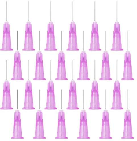 Anseom 100pcs Aiguilles De Seringue Aiguilles à Pointe Aiguilles Distributeur Liquide Industriel Aiguille De Seringue Tip Needle et Cap pour Les Adhésifs Industriels la Colle à Bois l'huile Légèr