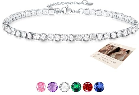 Sfoni Fußkettchen für Damen Fusskette Silber 925 Plattiert Verstellbare Fußkettchen mit 5A Zirkonia Sommer Fusskette Geschenk für Frauen Mädchen