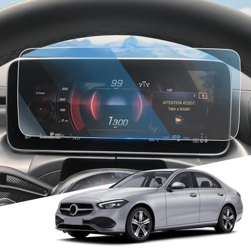 WEIPIN Film de protection d'écran numérique pour cockpit 12,3 pour M-ercedes Ben-z Classe C W206/GLC X254 2022 2023 2024 - Film de protection d'écran en verre trempé pour accessoires de classe C W206