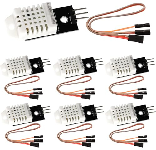 7 stycken DHT 22/2302 temperatursensorer och fuktighetssensor med 3,3–5,5 V DHT-kabel kompatibel med Arduino, Sensor 22 Digital Temperatu och fuktighetssensor