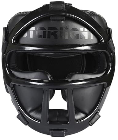 Chaoyilian Karate Taekwondo Kopfschutz,Box kopfschutz,Karate Box kopfschutz,Boxhelm,Kampfsport-Helm,Kopfschutz Aus PU Leder,Full FACE Protection,Für Kampfsport MMA Boxen Kickboxen Sparring.