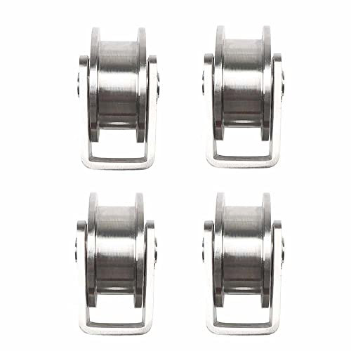 Robuste 7,6 cm V-Nut-Rad, Edelstahl-Riemenscheibe, korrosionsbeständig, Heberolle, 4 Stück, 22 mm Größe, leiser Betrieb