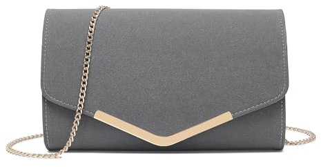 Miss Lulu Damen Clutch Elegante Umschlag Abendtasche mit Kette Hochwertige Handtasche für Hochzeit Party und Abschlussball