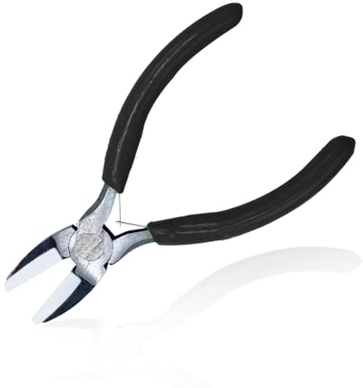 Alicates de mandíbula plana negra, alicates de punta plana de pico de pato, alicates de precisión de 5.5 pulgadas para hacer joyas, abalorios, doblar, manualidades