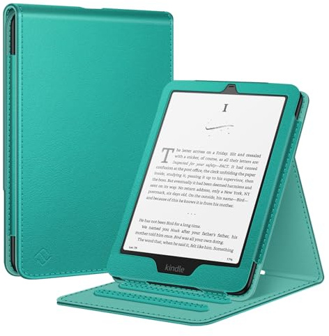 Fintie Flip Case for 7/6.8 Kindle Paperwhite (12th/11th Generation-2024/2021) and Kindle Colorsoft - Slim Fit Vertical Stand Cover Auto Sleep/Wake for Kindle Paperwhite 2024, Jade