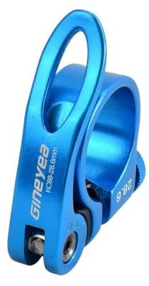 DONGLING Sattelklemme Legierung MTB BMX Fahrrad Sattelstütze Klemme 28,6/30,2/31,8/34,9mm Aluminium Quick Release Mountain Road Fixed Getriebe Fahrrad Sitz Rohr Sattelkloben(28.6mm Blue)