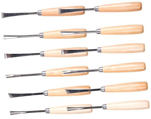 DIYEAH Ciseaux à Bois Professionnels Bois et Acier Lot de 12 pour Sculpture pour Travaux D’artisanat et Débutants