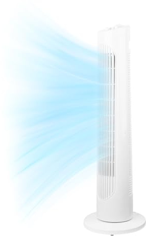Holywarm 29 Inch Tower Fan | 20dB Quiet Floor Fans Standing Bladeless Fan, 3 Modes, 3 Speeds, 7.5H Timer | 90° Oscillating Fans for Bedroom, Home, Office (White)