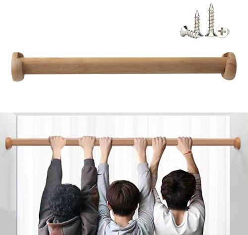 Garderobenstange Robuste Kleiderstange mit Halterungen, Kleiderstangen aus Holz zum Aufhängen von Kleidung, Kleiderstangenstange für Kleiderschränke, Schränke, Badezimmer, Fenster(80cm(31 1/2))
