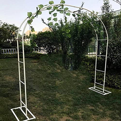 Arche de jardin en métal pour plantes grimpantes, assemblage facile, treillage blanc, 120 x 220 cm, décoration extérieure, structure en métal durable, parfaite pour les mariages et les événements