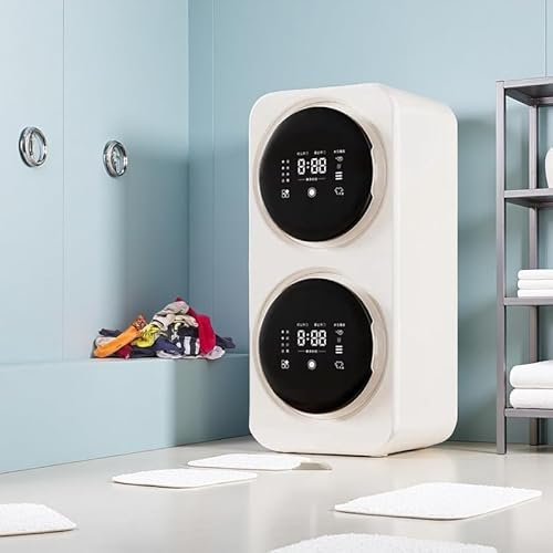 Twin-Drum Mini Washer and Dryer Combo – Portable 2-in-1 Laundry System with Ultra-Quiet Motor and Built-In Water Filter for Baby Clothes
