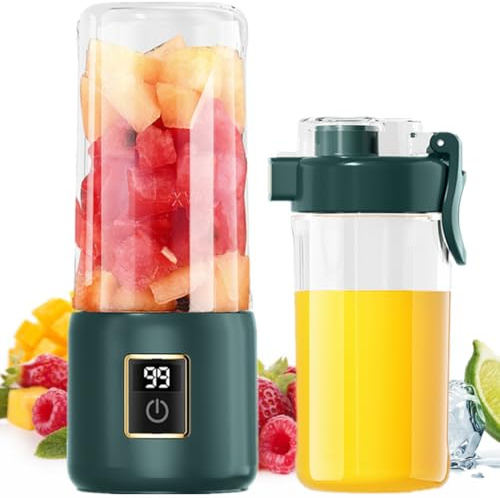 Portable Blender, 500ml Portable Smoothies Blender Mixer with 12 Blades, Personal Mini Blender Bottle for Shakes, Smoothies, Camping,Travel, Gym