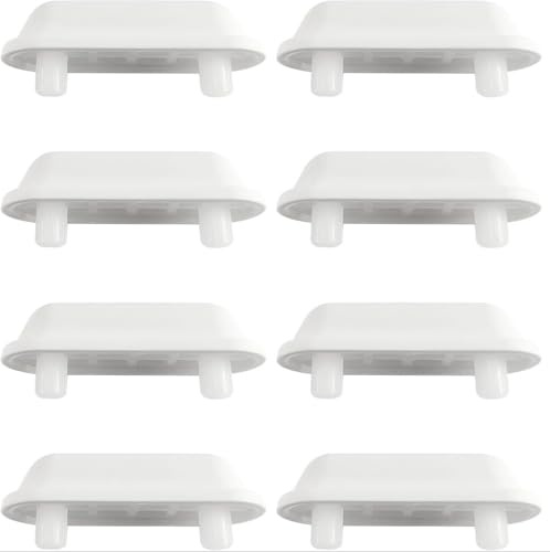 Fanmitrk Toilet Seat Cushioning Pads-Feets in White,Bumpers Anti-Noise Replacement Cushioning Pads,for Wooden Toilets Use (White) (PAD02-02)