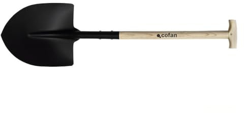 pala de pico - pala de 340 mm con mango de madera abierto, ideal para trabajos de excavación y jardinería, resistente y duradera.