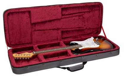 Crossrock CRP300EDG Gitarrentasche für Stratocaster und Tele, leicht, grau, mit verstellbarer Passform, Plüsch-Innenseite und Stauraum