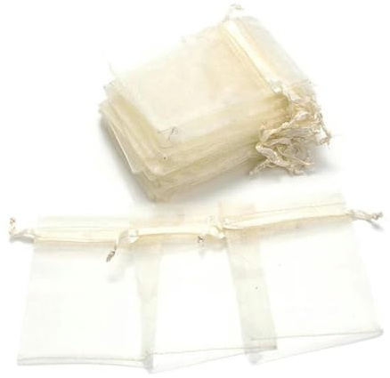 Geschenktüten, Partygeschenktüten, Organzabeutel, kleine Kordelzugbeutel, 100 Stück Schmuckverpackungsbeutel, 7 x 9 cm, Organzabeutel, Aufbewahrung, Make-up, Hochzeit, Kordelzugbeutel