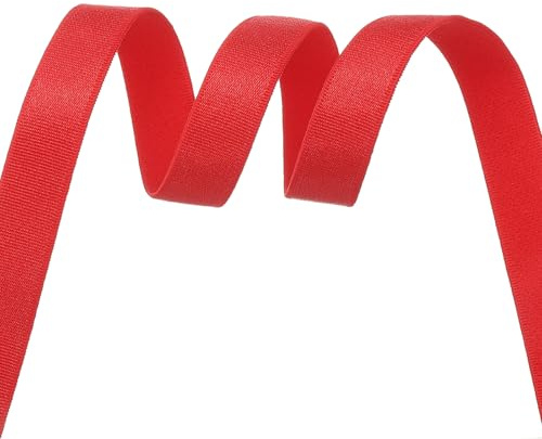sourcing map Sangle élastique de soutien-gorge, 1,9 cm, 20 m, sangle de rechange en nylon pour bricolage, couture, artisanat, sous-vêtements, fabrication de bretelles - Rouge
