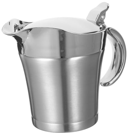 Sosoport Saucière Inox Double Paroi Verseuse Thermique pour Sauce Steak et Jus Maintien Chaud Longue Durée Usage Professionnel et Domestique