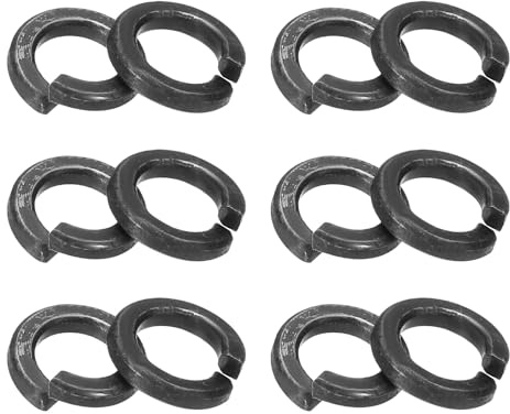 PATIKIL 200 Pcs Rondelle Grower, Rondelle Grower M5 En Acier Ressort Kit Assortiment Pour Vis Boulons, Noir