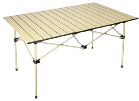 Tavolo da campeggio pieghevole multiuso portatile in acciaio al carbonio, tavolo rettangolare da picnic per esterni, leggero e resistente, per campeggio, barbecue, tailgating e attività all'aperto