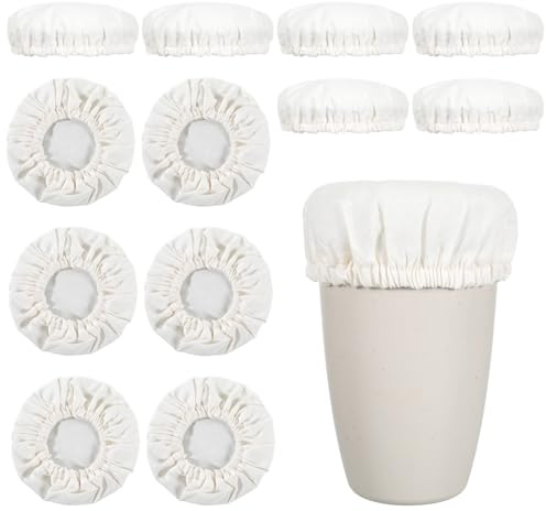 cobee 12Pcs Sourdough Jar Cover, Sourdough Starter Jar Cover, Cloth Jars Covers for Sourdoughs Reusable Bowl Covers, Bread Cloth Covering for Cheese Sourdoughs Baking Supplies Fit