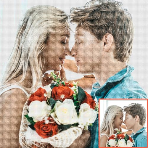 Rainsar Personalisiertes 5D Diamond Painting vom Eigenfoto, Personalisiert Kristallbild nach Foto, Individuelles DIY Set für Erwachsene, Maßgeschneiderte Wanddekoration für Zuhause, 30x30cm