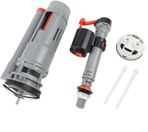 Kit de repuesto para sistema de descarga de inodoro de 24 cm con válvula de entrada de agua para tanques de inodoro, mecanismo de descarga doble, válvula de material PP ajustable compatible con la