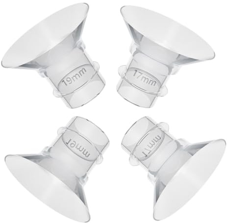 POPETPOP 4 Stück Tragbare Silikon Flanscheinsätze für 17mm und 19mm Verschleißfeste Ersatzteile aus Flexiblem Material Leicht zu Reinigen und Passend zum Stillen