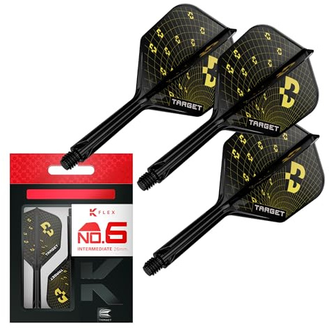 Target Darts K-Flex Bolide No.2 & No.6 – 3er-Pack integrierte Dartflügel und -schäfte, All-in-One-Formsystem mit Kflex-Schaft, Short, Intermediate & medium Längen, professionelles Dartzubehör