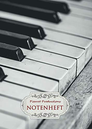 Notenheft Klavier Vintage: DIN A4, 68 Seiten, 12 Notensysteme pro Seite, Inhaltsverzeichnis, Softcover matt veredelt | Notenbuch | Motiv: Notenheft Piano