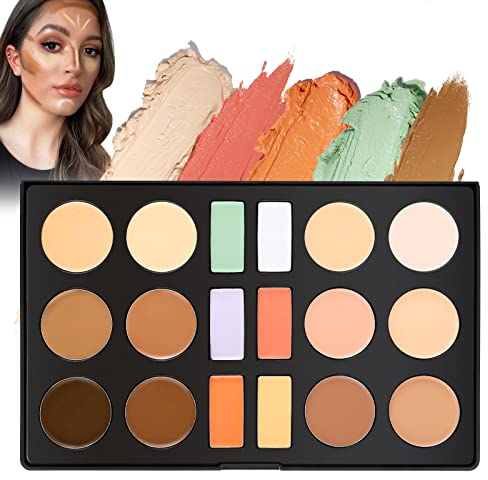 Konturieren Concealer Creme Makeup Palette Kit,DE'LANCI Gesicht Kontur Creme-Stiftung, Abdeckende Concealer Palette, Gesichts Camouflage Contour Palette mit True Complexion Hochpigmentiert Wasserdicht