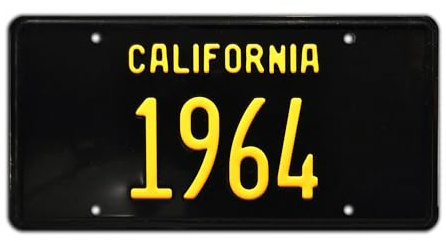 Celebrity Machines | California Vintage Hot Rod | 1964 | Vanity Plate, Stamped Aluminum, Metal Decorative Tag, Corrosion Resistant, Quality Novelty Sign, Wall Decoration, Wall Hanging