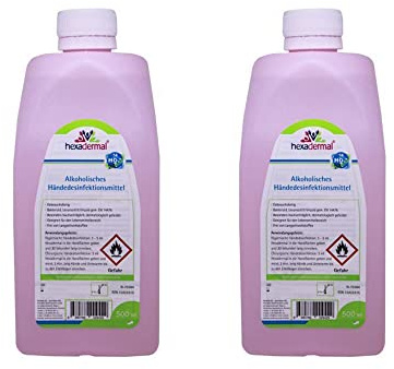 HEXADERMAL® 2 x 500ML ALKOHOL. HÄNDEDESINFEKTION