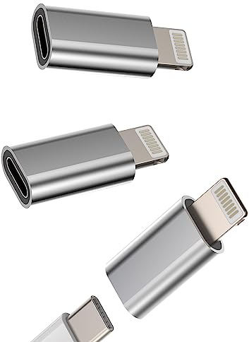 Lightning Male to USB C Female Charging Adapter (3 Pack) for iPhone 14 13 12 11 Pro Max Mini 7 8 Plus X Xs Xr Se for iPad Air 2019 for Apple Dongle Type C Charger Cable Port Converter Cord Connector
