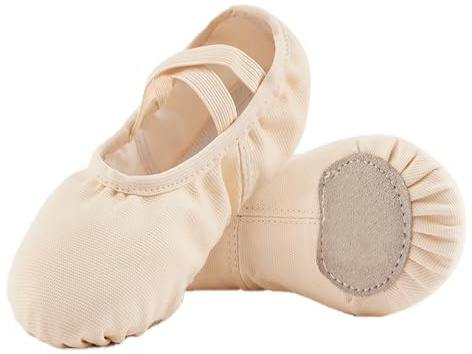 inupon Ballet Shoes for Girls Canvas Dance Slippers Ballerina Shoes for Toddler/Little Kid/Big Kid/Boy(10.5 M,Ballet Pink)