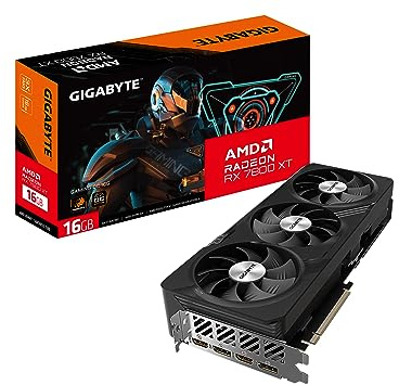 Gigabyte Radeon RX 7800 XT Gaming OC 16G Carte Graphique 3 Ventilateurs WINDFORCE 16 Go 256 Bits GDDR6, GV-R78XTGAMING OC-16GD
