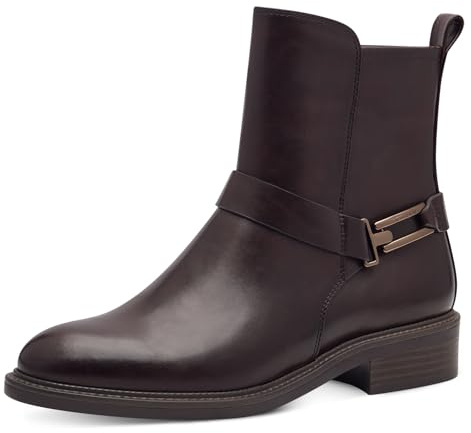 Tamaris Damen Stiefelette Blockabsatz Vegan; MAHOGANY, EU 41