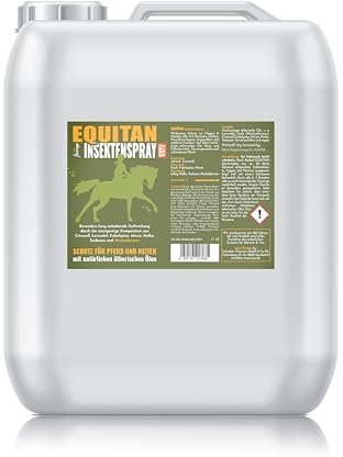 florage EQUITAN 5L Kanister Insektenschutz Pferd Xtra Strong mit Wacholderteer, gegen Mücken, Fliegen, Bremsen, Zecken usw. Auf natürlicher Basis ätherscher Öle