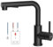 BLYLUND Robinet de cuisine basse pression noir avec douchette extensible, mitigeur sans pression, 2 types de jet, robinet pour chaudière