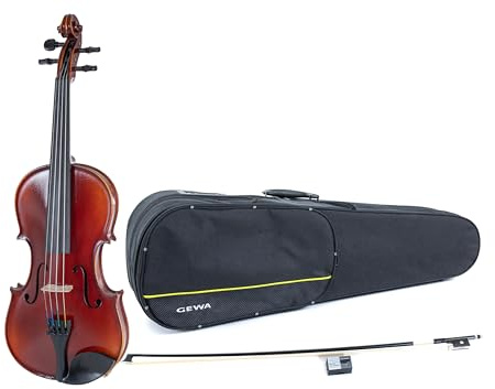 GEWA Set di violino Ideale VL 2 per mancini – 4/4 pronto per suonare, arco in carbonio, corde Larsen Aurora, astuccio per violino