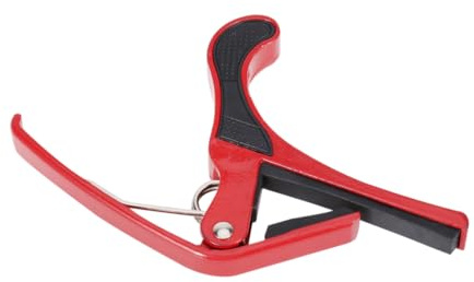 Roter Metall Gitarren Capo für Gitarre und Ukulele | Schnellverschluss, Leichtes Profil, Repositionierbar, Hält Saiten Fest, Moderne Optik