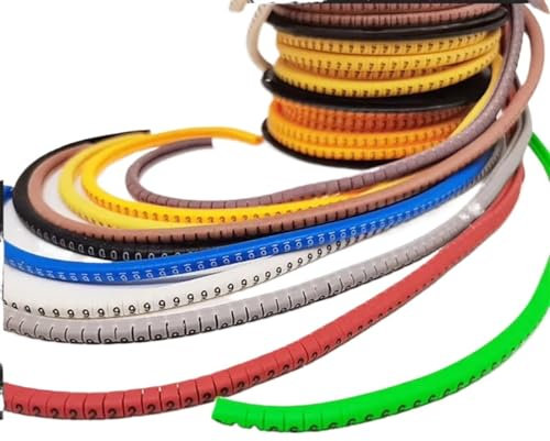 LYHYDMA Kabelmarkierung 250/500/1000 Stücke 0 bis 9 Nummer 2,5 mm2 Kabel Draht Marker Spirale Wicklung Farbige 18AWG-12 AWG EC-1(Mix Color,EC-3(250Pcs))