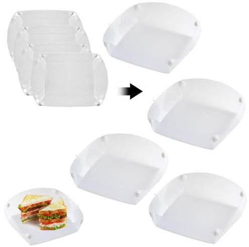 OULIGET Collapsible Plate Set of 4,Portable Camping Tableware,Snapfold Plastic Plate,Food Grade Material Free Folding for Outdoor Camping Hiking Family Picnic Gatherings Business.