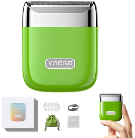 Yoose Intimrasierer für Frauen Elektrisch, Damenrasierer Damen Intimbereich Nassrasierer und Trockenrasierer für Bikinizone Achseln Arme Beine, Ipx7 Wasserdicht Wiederaufladbar mit USB C, Grün