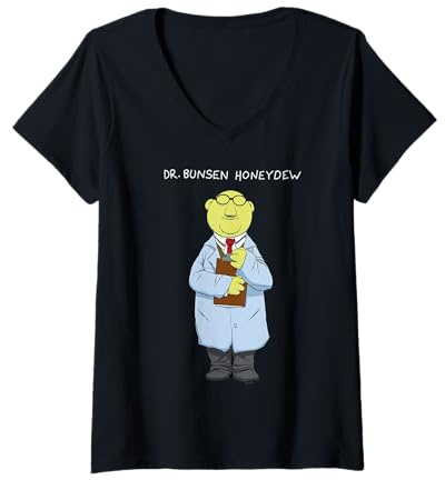 Women's Disney The Muppets Dr. Bunsen Honeydew Muppet Labs Big Pose V-Neck T-Shirt